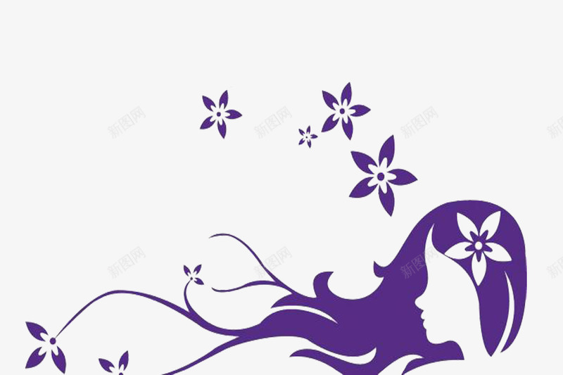 彩绘少女墙绘png免抠素材_88icon https://88icon.com 创意墙绘 墙绘图案 彩绘 简约背景墙 紫色少女 花仙子 青春
