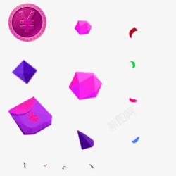 紫色系双十一促销元素素材