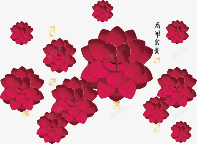 3d花卉png免抠素材_88icon https://88icon.com 3D 中国风 剪纸 广告设计 立体 立体牡丹 立体背景 红色 红色背景 装饰素材 设计