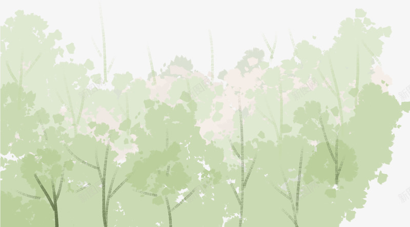 手绘树林装饰图案png免抠素材_88icon https://88icon.com 免抠PNG 手绘 树叶阴影 树影 树林 水粉 装饰图案