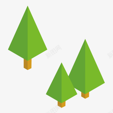 扁平化树木图标图标