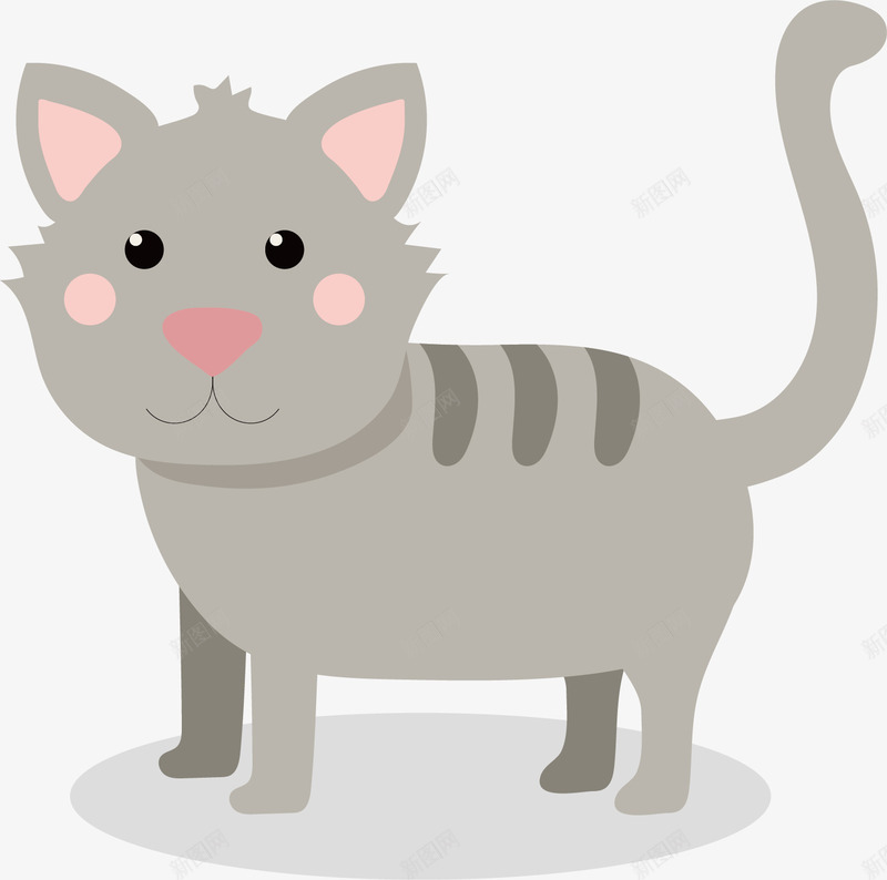 可爱的灰猫咪矢量图ai免抠素材_88icon https://88icon.com 动物 卡通手绘 可爱 尾巴 灰色 猫咪 矢量图
