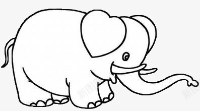 大象简笔画黑色大象图标图标