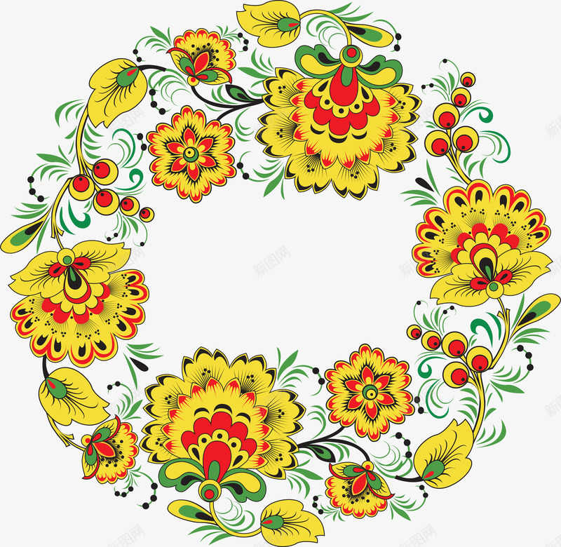 手绘黄色大气花朵png免抠素材_88icon https://88icon.com 大气 花朵 黄色