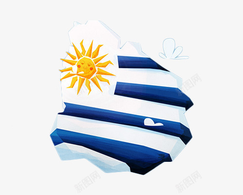 乌拉圭国旗png免抠素材_88icon https://88icon.com 不规则图案 卡通 太阳 旗帜 蓝白条纹