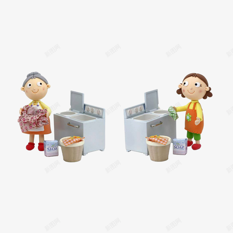 洗衣服的妈妈和奶奶psd免抠素材_88icon https://88icon.com 人偶模型 洗衣服的女人 洗衣服的妈妈和奶奶