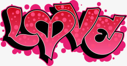 LOVE粉红色涂鸦素材