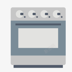灰色卡通烤箱矢量图素材