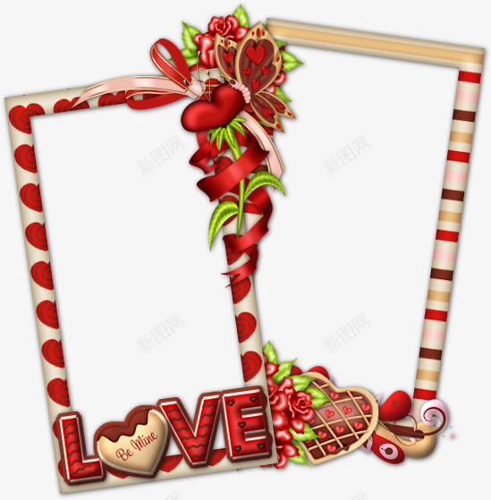 带LOVE字边框png免抠素材_88icon https://88icon.com love 手绘 相框 红色 边框