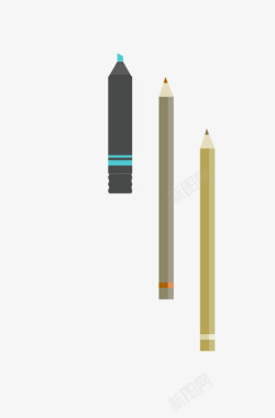 二次元铅笔扁平化铅笔素材