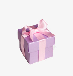 紫色清新礼物盒素材