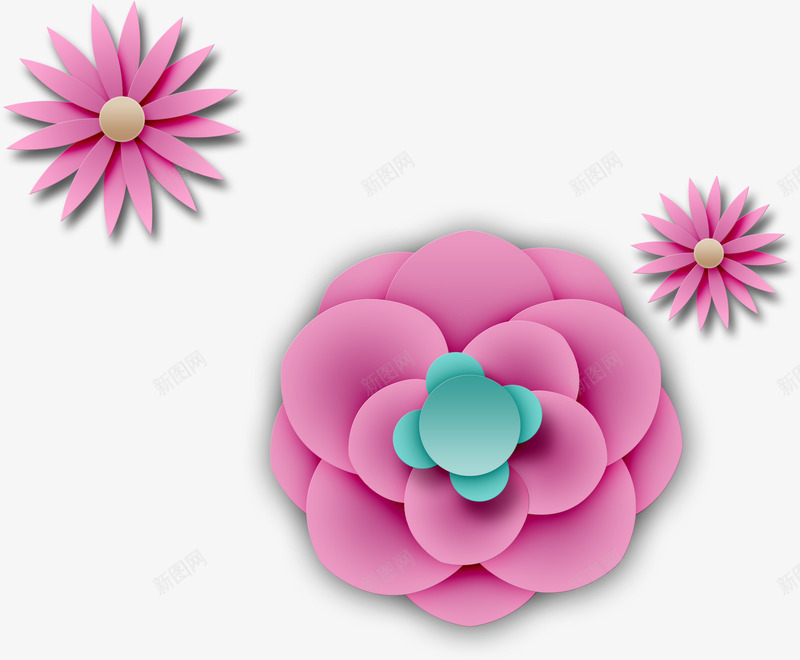 3D花朵立体psdpng免抠素材_88icon https://88icon.com 3D立体 微立体 新式雕花 立体花朵 花纹 装饰图案