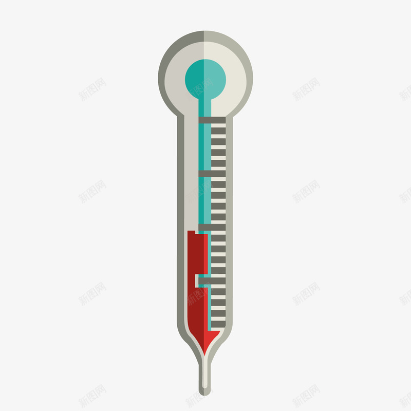 灰色温度计矢量图ai免抠素材_88icon https://88icon.com 刻度 卡通 商务 圆形 扁平化 温度 灰色 矢量图