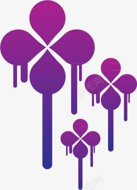 紫色创意花朵图标图标