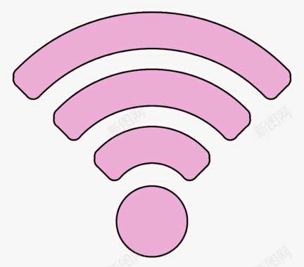 粉色WIFI装饰图标图标