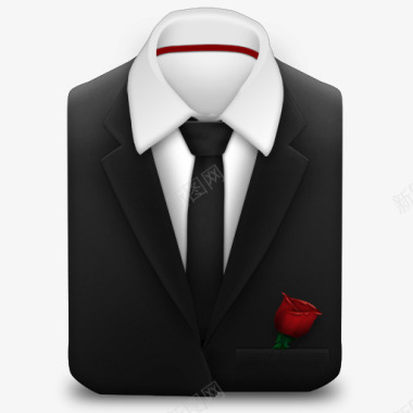 经理西装黑色领带玫瑰图标图标