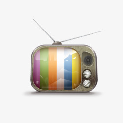 鐢佃剳缃戠粶复古彩色电视机高清图片