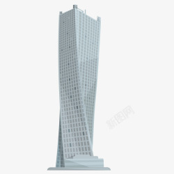 灰色创意立体建筑大厦元素矢量图素材