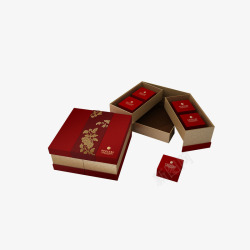 中国风月饼礼盒实物图素材