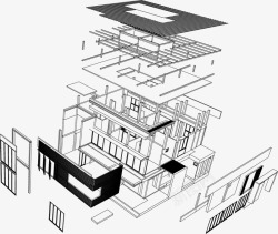 拼图图纸手工拼图房屋矢量图高清图片