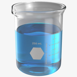 蓝色液体灰色实验器材实验杯素材