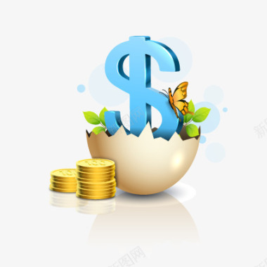 钱币鸡蛋壳里的钱图标图标