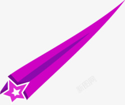 紫色不规则立体五角星彩带装饰素材