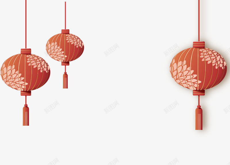 3D立体纸雕灯笼png免抠素材_88icon https://88icon.com 3D剪纸 3D微立体 3D微立体花朵 3D新式 3D新式背景 3D立体纸雕灯笼 3D视觉效果