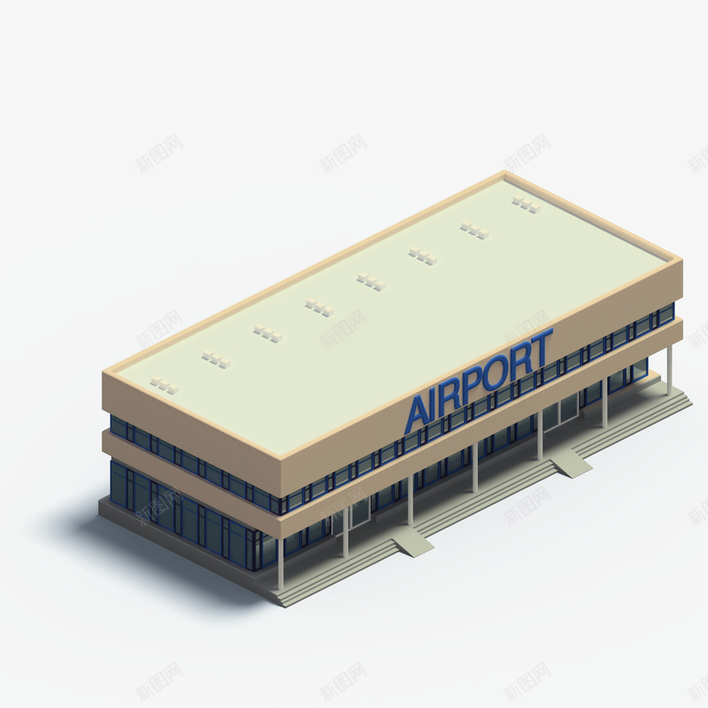 机场的可爱3D建筑png免抠素材_88icon https://88icon.com 机场 棕色 立体 等轴3D 英文 飞机场 飞行 高清 高端
