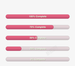 红色进度条合集PSD源文件素材