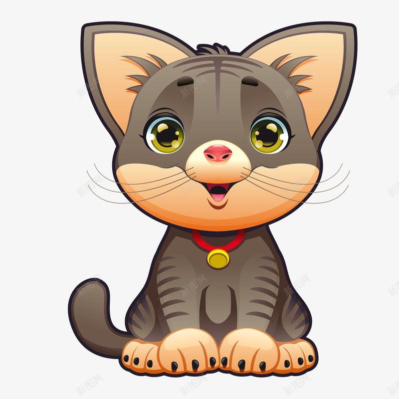 灰色手绘小猫元素矢量图ai免抠素材_88icon https://88icon.com 卡通插画 反光 手绘 灰色 眼睛 线稿 耳朵 胡须 矢量图