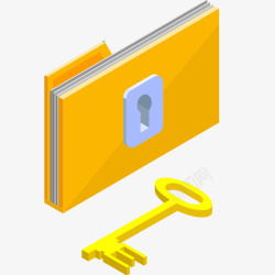 隐私锁带锁本子和钥匙立体插画矢量图高清图片