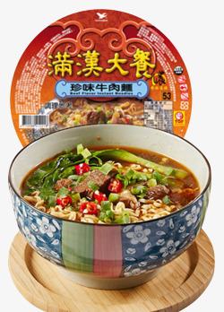 台湾进口统一满汉大餐方便面素材