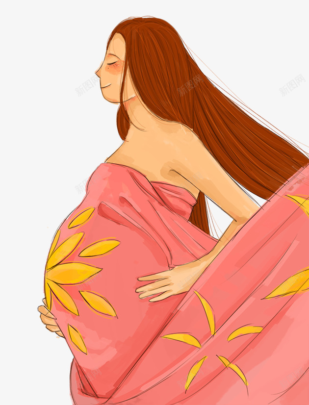 手绘人物插图母亲节孕妈妈插画png免抠素材_88icon https://88icon.com 人物插图 唯美插画 孕妈妈 手绘 插画 母亲节