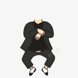 灰色鞋子卡通身子高清图片