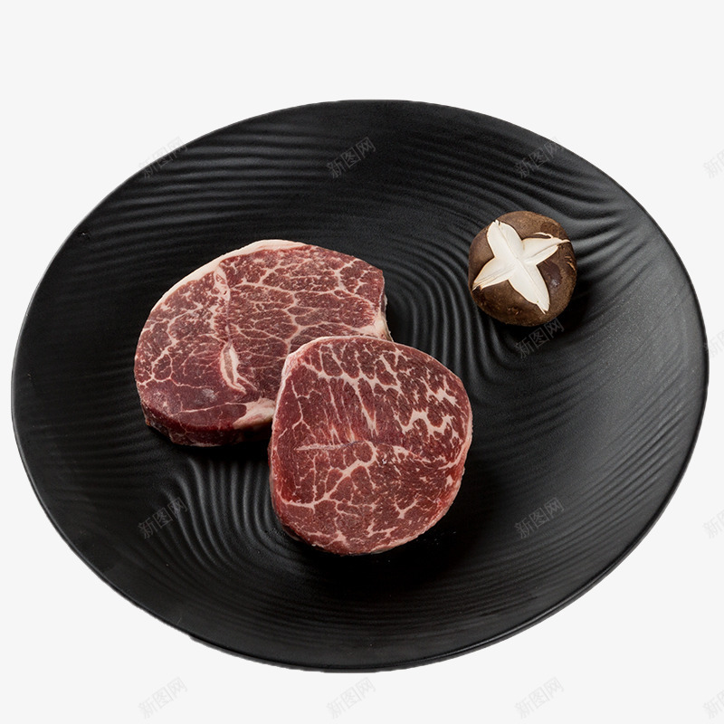 盘子里的两块牛肉png免抠素材_88icon https://88icon.com PNG 产品实物 新鲜 牛肉 精选