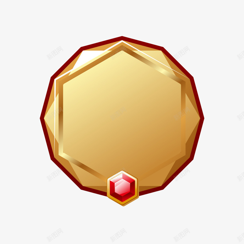 手绘金色几何折叠红边png免抠素材_88icon https://88icon.com 几何 手绘 折叠 红边 金色