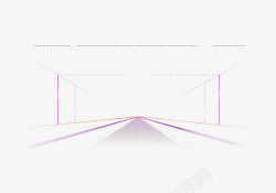 紫色线条舞台光束边框素材