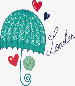 绿色遮阳伞遮阳伞不规则图形英国旅游装饰素矢量图图标高清图片