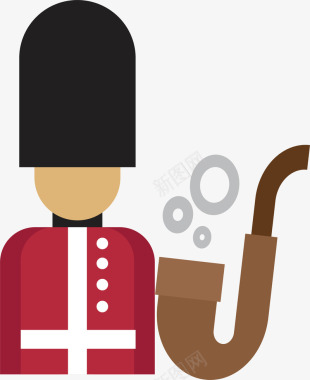 矢量装饰小花不规则图形英国旅游卫兵礼服装烟矢量图图标图标