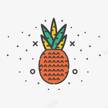 扁平化菠萝图标图标