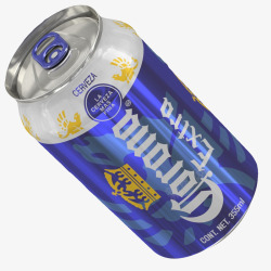 简易啤酒罐蓝灰色易拉罐高清图片