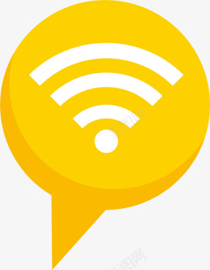 蓝色信号格黄色气泡wifi信号栏图标图标
