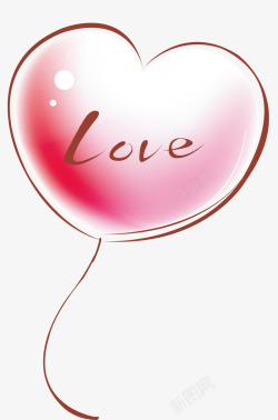 粉色love爱心气球素材