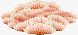 传统粉色新式雕花花朵素材