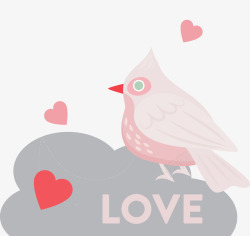 浪漫爱情鸟矢量图素材