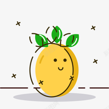 菠萝卡通菠萝矢量图图标图标