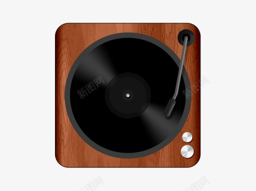 木质唱片机UI图标图标