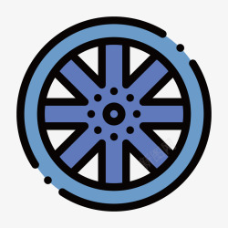 浅蓝色轮毂扁平化轮毂图标高清图片