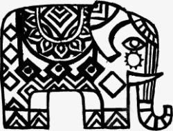 泰国黑色大象剪影素材